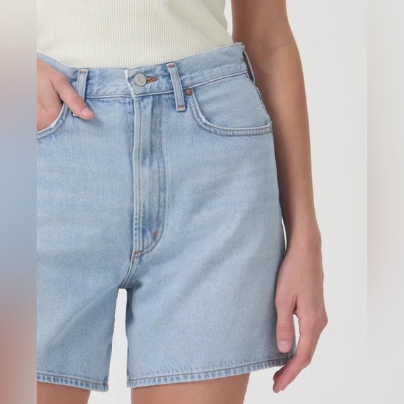 AGOLDE Stella Short Light Blue Denim High Waist Organic Cotton size 24 - Picture 3 of 11